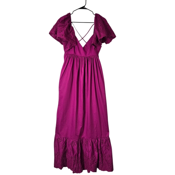 NWT Anthropologie En Saison Barnette Eyelet Puff Sleeve Maxi Dress - Picture 3 of 16